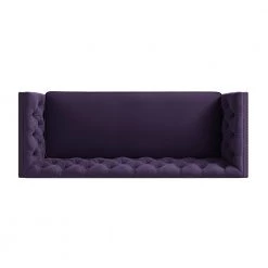 Quintana 86 in. Deep Plum Purple Velvet Fabric 3-Seat Tuxedo Sofa with Nailheads by Handy Living -Jennifer Taylor Home Store deep plum purple velvet handy living sofas couches a184908 a0 1000