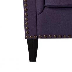Quintana 86 in. Deep Plum Purple Velvet Fabric 3-Seat Tuxedo Sofa with Nailheads by Handy Living -Jennifer Taylor Home Store deep plum purple velvet handy living sofas couches a184908 fa 1000