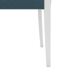 Emelia White Finish and Denim Blue Fine Polyester Upholstered Dining Arm Chairs (Set of 2) by Handy Living -Jennifer Taylor Home Store denim blue fabric white frame handy living dining chairs a142489 44 1000