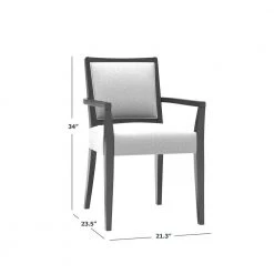 Emelia White Finish and Denim Blue Fine Polyester Upholstered Dining Arm Chairs (Set of 2) by Handy Living -Jennifer Taylor Home Store denim blue fabric white frame handy living dining chairs a142489 4f 1000