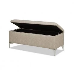 Madelyn Dove Gray Faux Leather Modern Storage Bench 20 in. H x 49 in. W x 20 in. D by Jennifer Taylor -Jennifer Taylor Home Store dove gray faux leather jennifer taylor dining benches s85320 u024 1d 1000