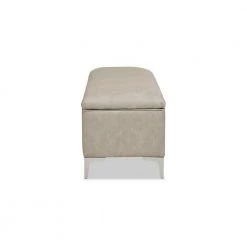 Madelyn Dove Gray Faux Leather Modern Storage Bench 20 in. H x 49 in. W x 20 in. D by Jennifer Taylor -Jennifer Taylor Home Store dove gray faux leather jennifer taylor dining benches s85320 u024 a0 1000