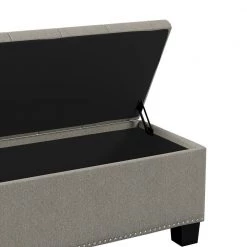 Tufted Wall Hugger Dove Gray Linen Bench Storage Ottoman 19 in. H x 48 in. W x 21.75 in. D by Handy Living 12 Tufted Wall Hugger Dove Gray Linen Bench Storage Ottoman 19 in. H x 48 in. W x 21.75 in. D by Handy Living -Jennifer Taylor Home Store dove gray handy living ottomans a162654 77 1000