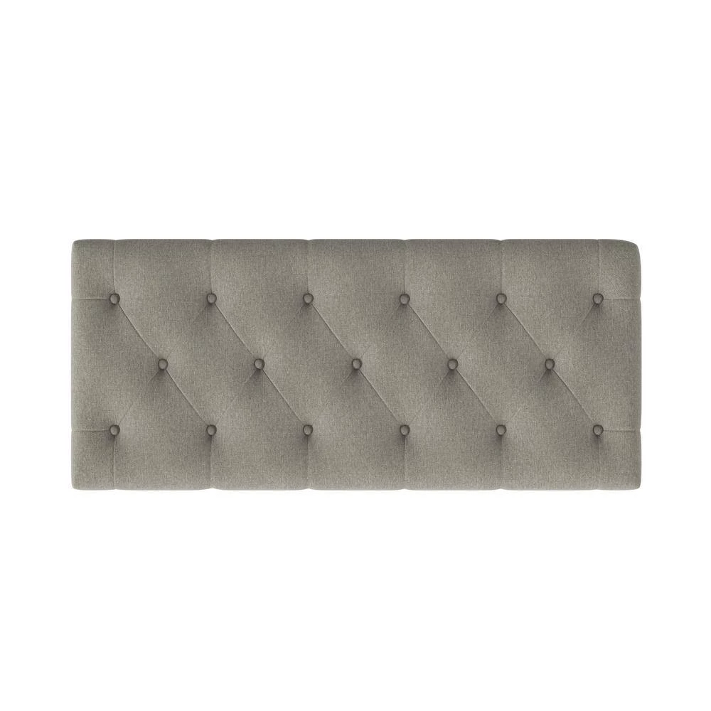Tufted Wall Hugger Dove Gray Linen Bench Storage Ottoman 19 in. H x 48 in. W x 21.75 in. D by Handy Living 3 Tufted Wall Hugger Dove Gray Linen Bench Storage Ottoman 19 in. H x 48 in. W x 21.75 in. D by Handy Living - Image 3
