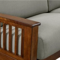 Omaha Dove Gray Linen Mission Style Sofa with Exposed Cherry Wood Frame by Handy Living 22 Omaha Dove Gray Linen Mission Style Sofa with Exposed Cherry Wood Frame by Handy Living -Jennifer Taylor Home Store dove gray handy living sofas couches mah sx lin13c 44 1000