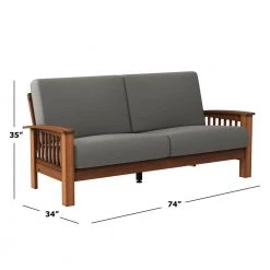 Omaha Dove Gray Linen Mission Style Sofa with Exposed Cherry Wood Frame by Handy Living 24 Omaha Dove Gray Linen Mission Style Sofa with Exposed Cherry Wood Frame by Handy Living -Jennifer Taylor Home Store dove gray handy living sofas couches mah sx lin13c 76 1000