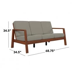 Behnken 68.75 in. W Square Arm Fabric Mid-Century Modern Straight Sofa in Dove Gray with Cherry Finished Wood Frame by Handy Living -Jennifer Taylor Home Store dove gray linen like handy living sofas couches a185955 1f 1000