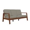 Behnken 68.75 in. W Square Arm Fabric Mid-Century Modern Straight Sofa in Dove Gray with Cherry Finished Wood Frame by Handy Living