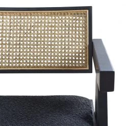 Milan 29.5 in. Modern Webbing Back Bar Stool with Arms Ebony Black Boucle (Set of 3) by Jennifer Taylor -Jennifer Taylor Home Store ebony black boucle jennifer taylor bar stools 81240 mbb 3p my 66 1000