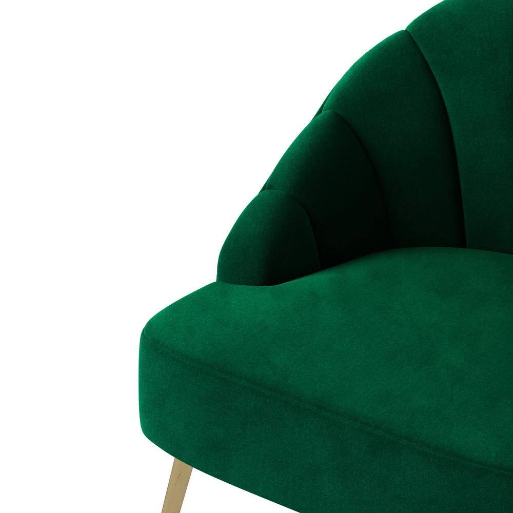 Appleby Emerald Green Velvet Modern Channel Tufted Shell Chair by Handy Living 5 Appleby Emerald Green Velvet Modern Channel Tufted Shell Chair by Handy Living - Image 5