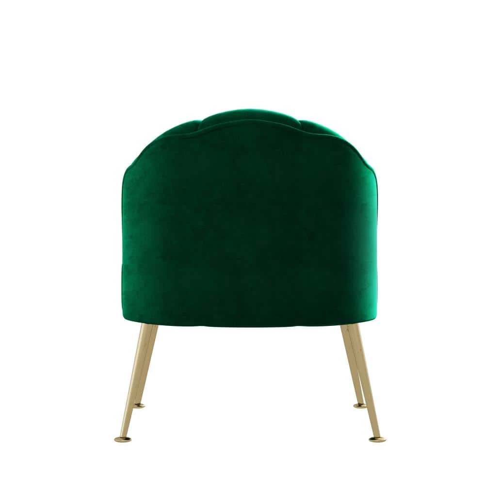 Appleby Emerald Green Velvet Modern Channel Tufted Shell Chair by Handy Living 3 Appleby Emerald Green Velvet Modern Channel Tufted Shell Chair by Handy Living - Image 3