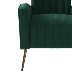 Strauss Channel-Tufted in Emerald Green Velvet Armchair by Handy Living -Jennifer Taylor Home Store emerald green handy living accent chairs a163002 1f 1000