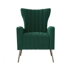 Strauss Channel-Tufted in Emerald Green Velvet Armchair by Handy Living -Jennifer Taylor Home Store emerald green handy living accent chairs a163002 c3 1000