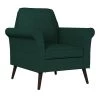 Dolan Emerald Green Linen Fabric Modern Arm Chair with Tapered Square Back by Handy Living