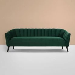 Sienna 81 in. Evergreen Velvet 3-Seater Tuxedo Sofa with Flared Arms by Jennifer Taylor -Jennifer Taylor Home Store evergreen velvet jennifer taylor sofas couches s63321 3 893 31 1000