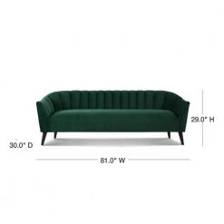 Sienna 81 in. Evergreen Velvet 3-Seater Tuxedo Sofa with Flared Arms by Jennifer Taylor -Jennifer Taylor Home Store evergreen velvet jennifer taylor sofas couches s63321 3 893 40 1000