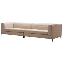 Esquire Fawn Beige Leather 4-Seater Sectional Sofa with Removable Cushions by Jennifer Taylor -Jennifer Taylor Home Store fawn beige leather jennifer taylor sectional sofas s64030 4 xla 1f 1000