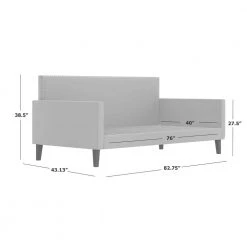 Grove Hill Fawn Gray Velvet-Like Fabric Twin Square Back Daybed with Nailhead Trim by Handy Living -Jennifer Taylor Home Store fawn gray velvet like fabric handy living daybeds a197250 1f 1000