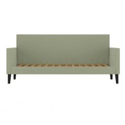 Grove Hill Fawn Gray Velvet-Like Fabric Twin Square Back Daybed with Nailhead Trim by Handy Living -Jennifer Taylor Home Store fawn gray velvet like fabric handy living daybeds a197250 4f 1000