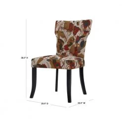 Sirena Upholstered Dining Chairs in Warm Multi-Floral (Set of 2) by Handy Living -Jennifer Taylor Home Store floral pod with hues of sand crimson gray green handy living dining chairs dc2 jgf47 164 40 1000