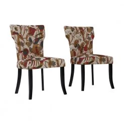 Sirena Upholstered Dining Chairs in Warm Multi-Floral (Set of 2) by Handy Living