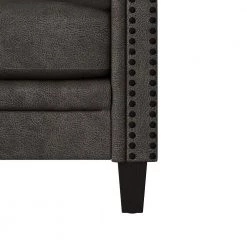 Fulton 79.8 in. Fog Gray Distressed Faux Leather 3-Seater Lawson Sofa with Removable Cushions by Handy Living -Jennifer Taylor Home Store fog gray distressed faux leather handy living sofas couches a152839 44 1000