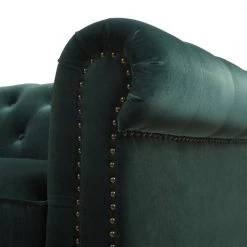 Winston 38 in. Forest Green Velvet 3-Seater Chesterfield Sofa with Nailheads by Jennifer Taylor -Jennifer Taylor Home Store forest green velvet jennifer taylor sofas couches 64020 3 mvf 77 1000
