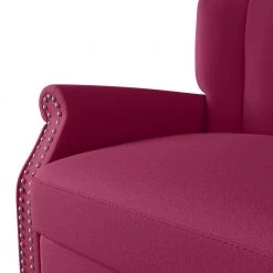 Duncan Fuchsia Pink Velour Channel Tufted Rolled Arm Chair and Ottoman Set by Handy Living -Jennifer Taylor Home Store fuchsia pink handy living accent chairs a153188 1f 1000