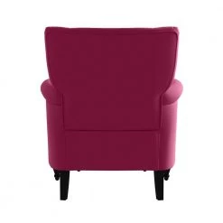 Duncan Fuchsia Pink Velour Channel Tufted Rolled Arm Chair and Ottoman Set by Handy Living -Jennifer Taylor Home Store fuchsia pink handy living accent chairs a153188 66 1000