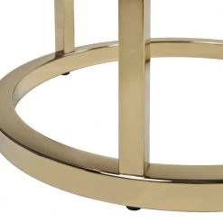 Dendros Live Edge Mimic 16.60" Round Side Table, Gold and Acrylic by Jennifer Taylor -Jennifer Taylor Home Store gold acrylic jennifer taylor end side tables cj87190 4f 1000