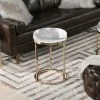 Dendros Live Edge Mimic 16.60" Round Side Table, Gold and Acrylic by Jennifer Taylor
