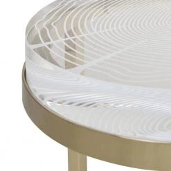 Dendros Live Edge Mimic 16.60" Round Side Table, Gold and Acrylic by Jennifer Taylor -Jennifer Taylor Home Store gold acrylic jennifer taylor end side tables cj87190 c3 1000