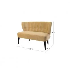 Becca 52 in. Gold Channel Button Tufted Velvet 2-Seater Armless Settee with Wood Legs by Jennifer Taylor 12 Becca 52 in. Gold Channel Button Tufted Velvet 2-Seater Armless Settee with Wood Legs by Jennifer Taylor -Jennifer Taylor Home Store gold velvet jennifer taylor loveseats 61110 959 40 1000
