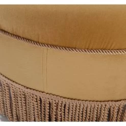 Yolanda Gold Ottoman by Jennifer Taylor -Jennifer Taylor Home Store gold yellow velvet jennifer taylor ottomans 2345 959 1f 1000