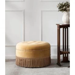 Yolanda Gold Ottoman by Jennifer Taylor -Jennifer Taylor Home Store gold yellow velvet jennifer taylor ottomans 2345 959 31 1000