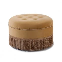 Yolanda Gold Ottoman by Jennifer Taylor