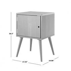 Freemont Gray Mid Century Modern Square Wood Chest Style End Table with Door by Handy Living -Jennifer Taylor Home Store gray handy living end side tables a148870 1f 1000