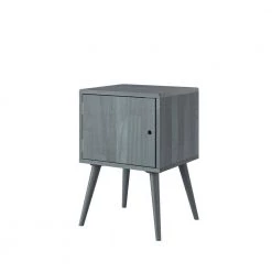 Freemont Gray Mid Century Modern Square Wood Chest Style End Table with Door by Handy Living -Jennifer Taylor Home Store gray handy living end side tables a148870 4f 1000