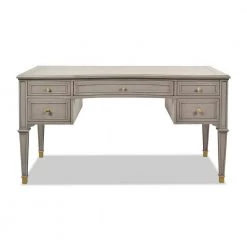 Dauphin Grey Cashmere Gold Accent 5-Drawer Wood Desk by Jennifer Taylor -Jennifer Taylor Home Store grey cashmere jennifer taylor furniture parts bgz87090 1d 1000