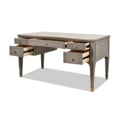 Dauphin Grey Cashmere Gold Accent 5-Drawer Wood Desk by Jennifer Taylor -Jennifer Taylor Home Store grey cashmere jennifer taylor furniture parts bgz87090 44 1000