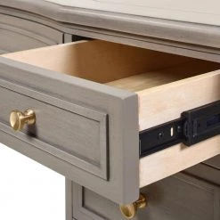 Dauphin Grey Cashmere Gold Accent 5-Drawer Wood Desk by Jennifer Taylor -Jennifer Taylor Home Store grey cashmere jennifer taylor furniture parts bgz87090 4f 1000
