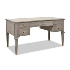 Dauphin Grey Cashmere Gold Accent 5-Drawer Wood Desk by Jennifer Taylor -Jennifer Taylor Home Store grey cashmere jennifer taylor furniture parts bgz87090 66 1000