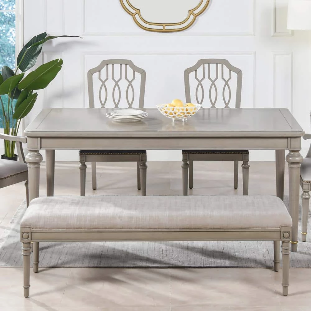 Dauphin 71 in. Cashmere Gray Birchwood Rectangular 6-Seater Dining Table by Jennifer Taylor 1 Dauphin 71 in. Cashmere Gray Birchwood Rectangular 6-Seater Dining Table by Jennifer Taylor