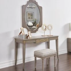 Dauphin Grey Cashmere Gold Accent Console Vanity Table by Jennifer Taylor -Jennifer Taylor Home Store grey cashmere jennifer taylor makeup vanities szt87080 31 1000