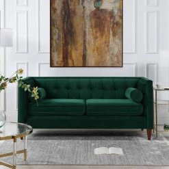 Jack 71" Modern Tuxedo Tufted Loveseat, Evergreen Velvet by Jennifer Taylor 19 Jack 71" Modern Tuxedo Tufted Loveseat, Evergreen Velvet by Jennifer Taylor -Jennifer Taylor Home Store hunter green velvet jennifer taylor loveseats 8403 2 893 31 1000