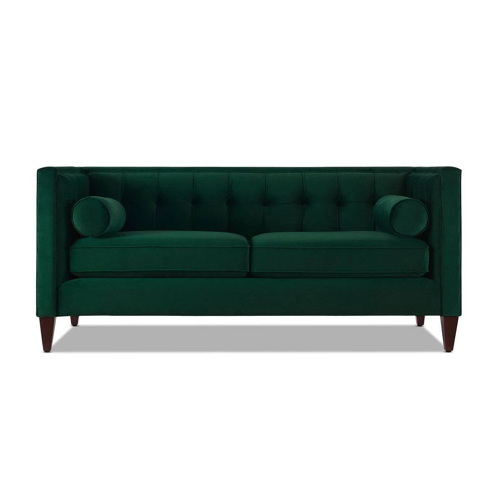 Jack 71" Modern Tuxedo Tufted Loveseat, Evergreen Velvet by Jennifer Taylor 2 Jack 71" Modern Tuxedo Tufted Loveseat, Evergreen Velvet by Jennifer Taylor - Image 2