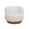 Fuji 360 Swivel Ivory White Boucle Low Barrel Back Accent Chair by Jennifer Taylor