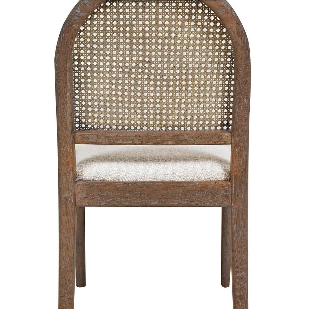 Panama 18.5 in. Ivory White Boucle Curved Cane Rattan Accent Dining Chair (Set of 2) by Jennifer Taylor 6 Panama 18.5 in. Ivory White Boucle Curved Cane Rattan Accent Dining Chair (Set of 2) by Jennifer Taylor - Image 6