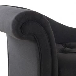 Harrison Jet Black Tufted Roll Arm Chaise Lounge by Jennifer Taylor -Jennifer Taylor Home Store jet black jennifer taylor chaise lounges 62020 978 44 1000