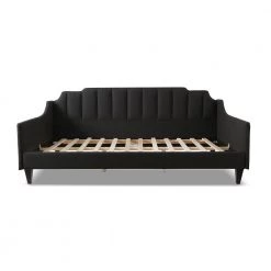 Edgar Channel Tufted Sofa Bed Daybed Jet Black by Jennifer Taylor -Jennifer Taylor Home Store jet black jennifer taylor daybeds 65090 978 4f 1000